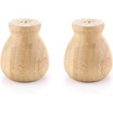 Ozka Concept Orret El Yapımı 2'li Bambu Akasya Ağacı Tuzluk Karabiberlik Seti – Doğal Ahşap Baharatlık, - 001 - Beyaz - 0,5 ml