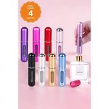 Ozka Concept Parfüm Şişesinden Doldurulabilir Çanta Içi Mini Cep Parfüm Şişesi 5 ml 4 Lü Paket - 000-Siyah