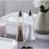 Ozka Concept Salty Cam Tuzluk Biberlik Seti 45ML Cam Gövde Paslanmaz Çelik Kapaklı, 2'li Set - 001 - Beyaz - 0,5 ml