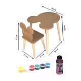 Özka Hobi Ahşap Ahşap Ham Mdf 18 Mm Aktivite Ve Etkinlik Çocuk Masa Sandalye Takımı- Çm03