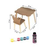 Özka Hobi Ahşap Ahşap Ham Mdf 18 Mm Aktivite Ve Etkinlik Çocuk Masa Sandalye Takımı- Çm04