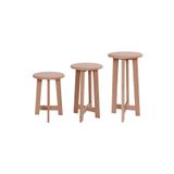 Özka Hobi Ahşap Ham Ahşap 18 Mm Mdf 3'lü Set Dekoratif Tabure ( 3'lü Set )