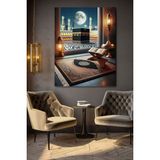 Özkacar Group Mescidden Kabe Manzarası Kanvas Tablo Ev Duvar Salon Ofis Dükkan Hediyelik Dekarasyon Süsü - 30 x 40 - Çok Renkli