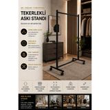 ÖZKAHRA TEKSTİL 1 metreye 1 metre Sabit Eteklik Ayaklık Ayaklı Askılık Tekerlekli Stand Konfeksiyon Askısı Elbise Askılığı