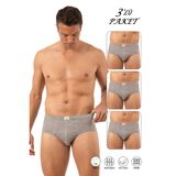 Özkan 0037 3'lü Paket Erkek %100 Pamuklu Penye Süprem Esnek Rahat Slip Külot