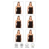 Özkan 0107 6'lı Paket Kadın%100 Pamuklu Ribana Esnek Rahat İp Askılı Örme Atlet SİYAH