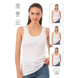 Özkan 0111 3'lü Paket Kadın %100 Pamuklu Ribana Esnek Rahat Biyeli Kalın Askılı Örme Atlet