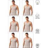 Özkan 0113 6'lı Paket Erkek Pamuklu Ribana Atlet - 3XL - Gri