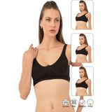 Özkan 0564 3'lü Paket Ribana Boş Kap Balensiz Yarım Sütyen - Siyah - 95