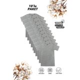 Özkan 0706 10'lu Paket Erkek Çocuk%100 Pamuklu Ribana Fanila Esnek Rahat Yarım Kol Kapalı Yaka T-shirt GRİ MELANJ