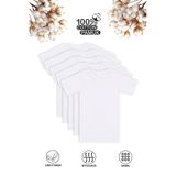 Özkan 0706 5'li Paket Erkek Çocuk%100 Pamuklu Ribana Fanila Esnek Rahat Yarım Kol Kapalı Yaka T-shirt BEYAZ