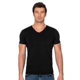 Özkan 10273 Erkek%95 Pamuklu Likralı Esnek Rahat V Yaka Kısa Kollu T-Shirt Atlet Fanila SİYAH