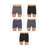Özkan 11112 5'li Paket Erkek%100 Pamuklu Havlu Bel Esnek Yumuşak Düğmeli Desenli Penye Boxer Şort Külot DESENLİ