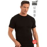 Özkan 12420 Erkek %100 Pamuklu Süprem Yumuşak Rahat Kapalı Yaka Kısa Kollu T-Shirt - Siyah - XL