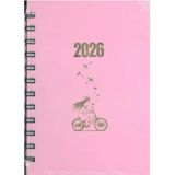 Özkan 2026 Spiralli Ajanda 12X17 Sert Kap.pembe Hafta Sonları Birleşik