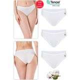 Özkan 23924 3'lü Paket Kadın Pamuklu Modal Esnek Yumuşak Slip Külot - Beyaz