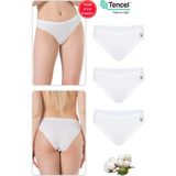 Özkan 23924 3'lü Paket Kadın Pamuklu Modal Esnek Yumuşak Slip Külot - Ekru