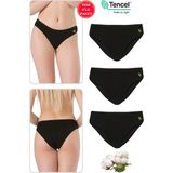 Özkan 23924 3'lü Paket Kadın Pamuklu Modal Esnek Yumuşak Slip Külot - Siyah