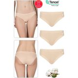 Özkan 23924 3'lü Paket Kadın Pamuklu Modal Esnek Yumuşak Slip Külot - Ten