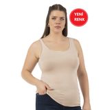 Özkan 25922 Kadın Viskon Esnek Yumuşak Kalın Askılı Yuvarlak Yaka Büyük Beden Örme Atlet