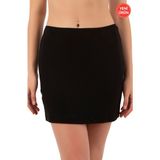 Özkan 27290 Kadın Viskon Diz Üstü Mini Boy Astar Jüpon Kombinezon - 2XL - Siyah