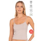 Özkan 27434 Kadın Viskon Kaşkorse Esnek Rahat Ayarlanabilir Ip Askılı Crop Atlet Büstiyer - Pudra