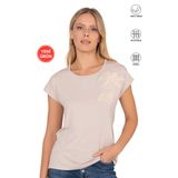 Özkan 27468 Kadın Premium Kumaş Önü Baskılı Likralı Örme Bluz