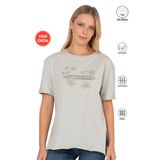 Özkan 27599 Kadın %100 Pamuklu Likrasız Süprem Penye Kumaş Bisiklet Yaka Kısa Kollu T-shirt