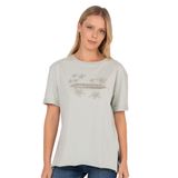 Özkan 27599 Kadın%100 Pamuklu Likrasız Süprem Penye Kumaş Bisiklet Yaka Kısa Kollu T-shirt YEŞİL