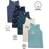 Özkan 31800 5'li Paket Erkek Çocuk Karışık Renkli Desenli Pamuklu Yumuşak Rahat Kalın Askılı Atlet - 3 - 4 Yaş