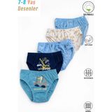 Özkan 31801 5'li Paket Erkek Çocuk Karışık Renkli Desenli Pamuklu Yumuşak Rahat Slip Külot - 7 - 8 Yaş