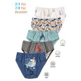 Özkan 31801 5'li Paket Erkek Çocuk Karışık Renkli Desenli Pamuklu Yumuşak Rahat Slip Külot DESENLİ
