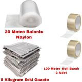 Özkan Ambalaj 3 Lü Taşınma Seti 2 Adet Koli Bandı 100 Metre Havalı Naylon ve Gazete