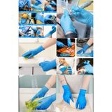 Özkan Ambalaj Temizlik 100 Adet Mavi Medium Orta Boy Hijyenik Plastik Eldiveni Nitril Eldiven
