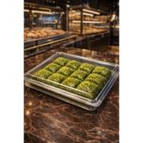 Özkan Ambalaj Temizlik 25 Adet 1000 Cc 1 Kilogramlık Yassı Soğuk Bakalava - Kuru Pasta Kutusu Baklava Kabı