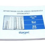 Özkan Armat No:3 50x2 12'li Nüsha Otokopili Apatman Gelir Gider Defteri