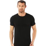 Özkan Erkek Ribana Kapalı Yaka Yarım Kol Fanila 0116 - Siyah - 2XL