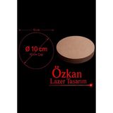 Özkan Lazer 48 Adet 10 cm Çapında 3 mm Ham Mdf Supla Amerikan Runner Bardak Altı Yuvarlak