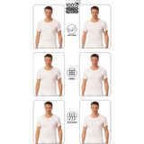 Özkan Underwear 0059 6'lı Paket Erkek Pamuklu Penye Esnek Rahat Açık Yaka Yarım Kol Atlet Fanila - 2XL - Beyaz