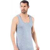 Özkan Underwear 0113 Erkek Pamuklu Ribana Atlet - 2XL - Gri Melanj