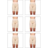Özkan Underwear 0114 6'lı Paket Kadın Pamuklu Dantelli Ribana Esnek Yumuşak Paçalı Alt İçlik Don Külot Tayt - 2XL - Ten