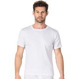 Özkan Underwear 0116 Erkek Ribana Kapalı Yaka Beyaz Yarım Kol Fanila M Beden