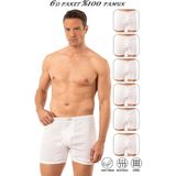 Özkan Underwear 0118 6'lı Paket Erkek Pamuklu Ribana Paçalı Don - Beyaz - 4XL