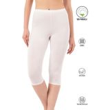 Özkan Underwear 0458 Kadın Pamuklu Likralı Süprem Kapri Tayt - 2XL - Beyaz