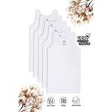 Özkan Underwear 0801 5'li Paket Erkek Çocuk Ribana %100 Pamuklu Esnek Rahat Kalın Askılı Atlet - 7 - 8 Yaş - Beyaz