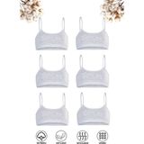 Özkan Underwear 42324 6'lı Paket Kız Çocuk Pamuklu Süprem Esnek Rahat Pedsiz Ince Askılı Alıştırma Sütyeni Yarım Atlet Büstiyer - 11 - 12 Yaş - Gri Melanj