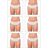 Özkan Underwear 6120 6'lı Paket Kadın Pamuklu Likralı Süprem Slip Külot - Beyaz