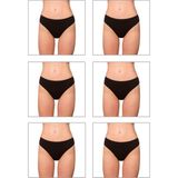 Özkan Underwear 6120 6'lı Paket Kadın Pamuklu Likralı Süprem Slip Külot - Siyah