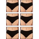 Özkan Underwear 6121 6'lı Paket Kadın Pamuklu Likralı Süprem Yüksek Bel Bato Külot - XL - Siyah