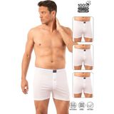 Özkan Underwear Özkan 0041 3'lü Paket Erkek %100 Pamuklu Şardonlu Klasik Rahat Kesim Havlu Bel Süprem Penye Boxer - 2XL - Beyaz
